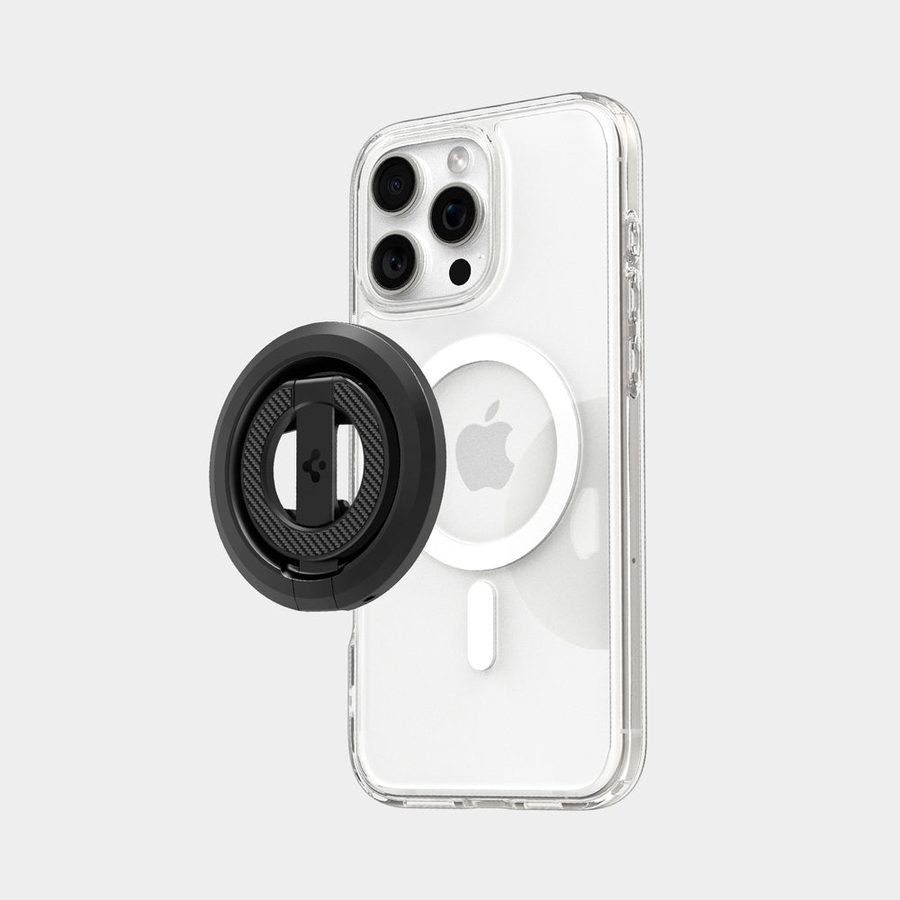 Spigen O-Mag Magnetic Phone Holder — iPhone MagSafe · Galaxy cu inel magnetic