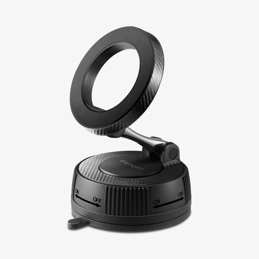 Spigen Magnetic Car Mount MFT36 — iPhone MagSafe · Galaxy cu inel magnetic