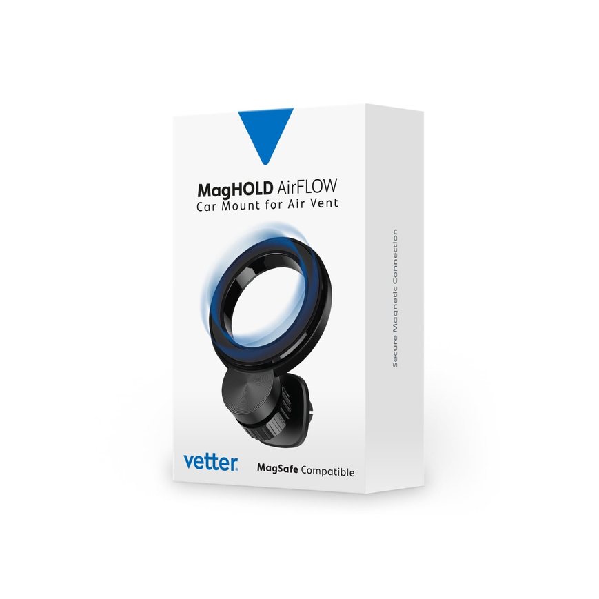 Vetter MagHOLD AirFLOW — iPhone MagSafe · Galaxy cu inel magnetic